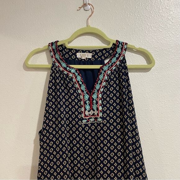 THML Navy Embroidered Faye Sleeveless Racerback  Mini Shift Dress Sz XXL - Picture 3 of 12